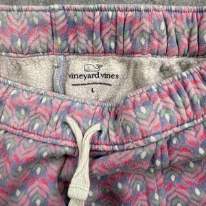 Vineyard Vines Sweat Shorts Womens Pink Purple Chevron Fleece Drawstring